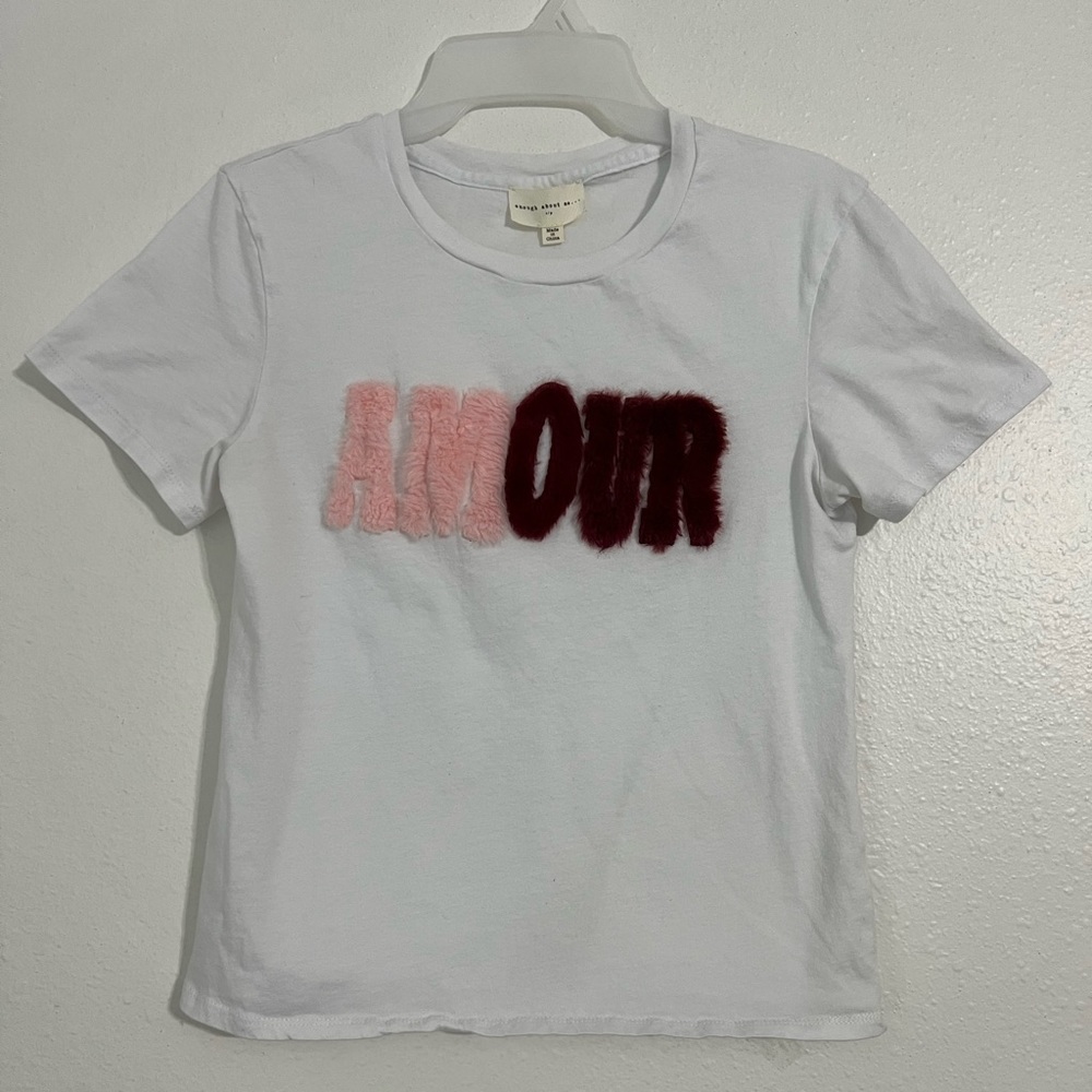 AMOUR Tee Short Sleeve Enough About Me Clothing Brand White